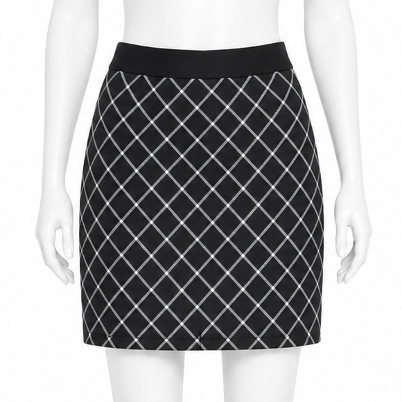 The Limited Dresses & Skirts - The Limited Pencil Skirt Womens 12 Black White Plaid Grid Career Back Zip Lined